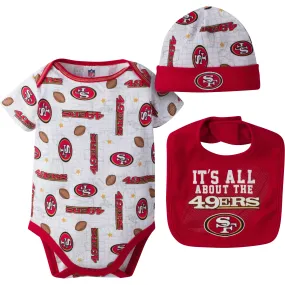 49ers Baby Logo Onesie, Cap and Bib