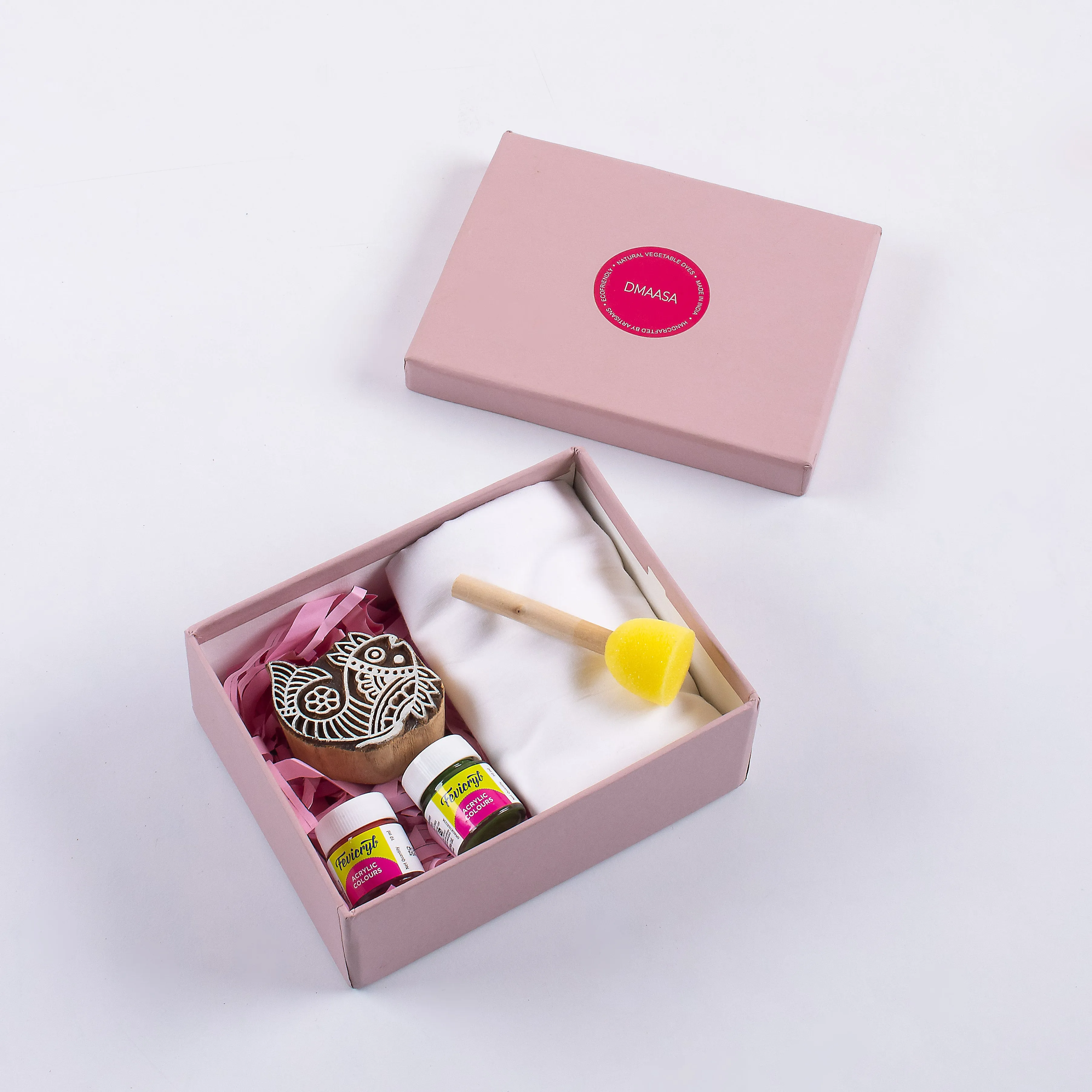 Best Quality Wooden Hand Block Printing Kit With Scarf