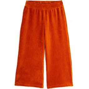 Cats Corduroy Velour Trousers in Brown by Mini Rodini