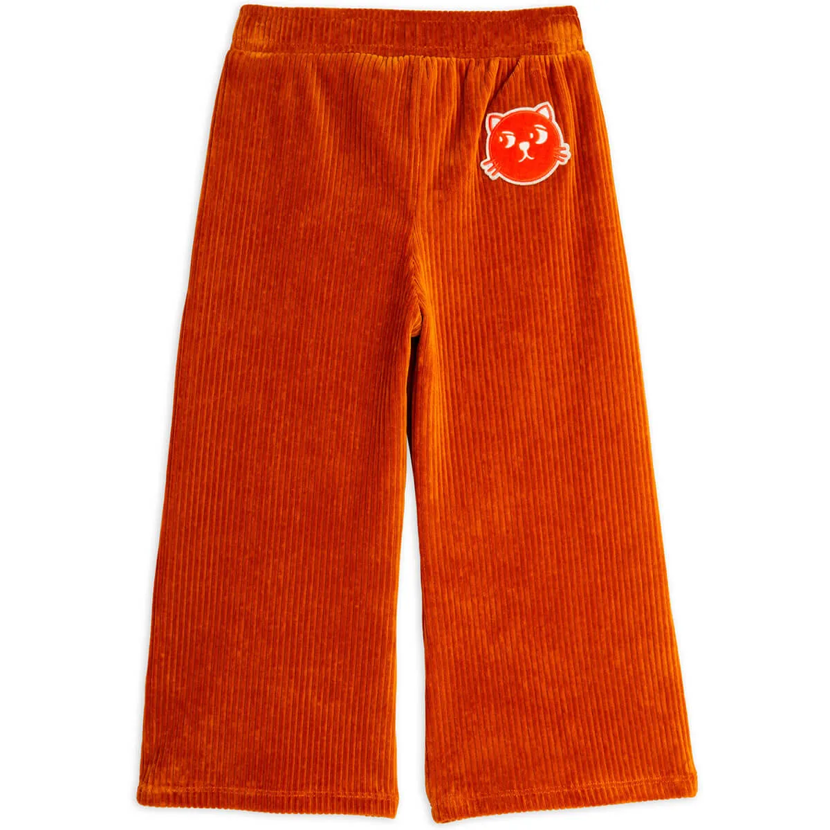 Cats Corduroy Velour Trousers in Brown by Mini Rodini