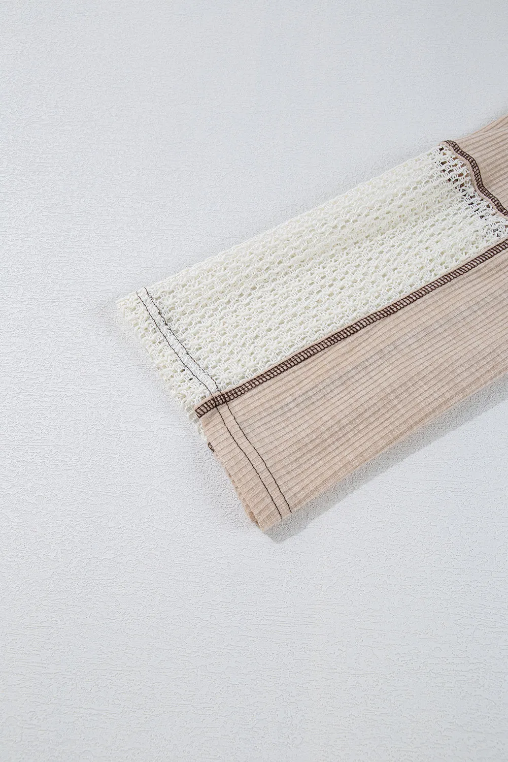 Crochet Detail Exposed Seam High Low Loose Top