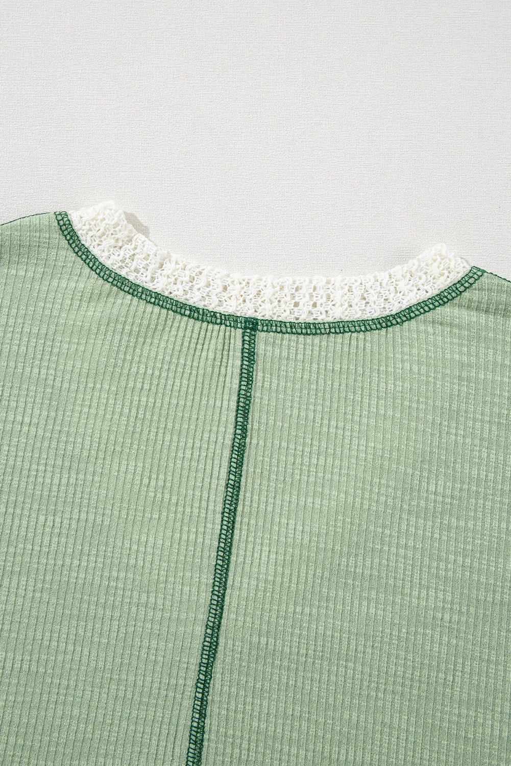 Crochet Detail Exposed Seam High Low Loose Top