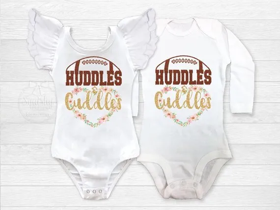 Girl's Floral Huddles and Cuddles Football Outfit