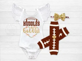 Girl's Floral Huddles and Cuddles Football Outfit