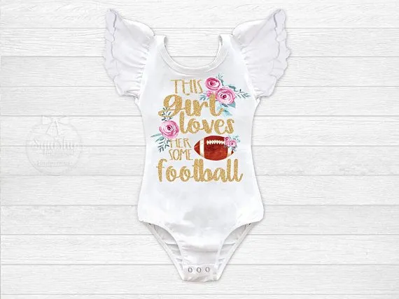 Girl's This Girl Loves Her Some Football Outfit