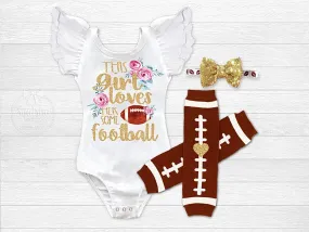 Girl's This Girl Loves Her Some Football Outfit
