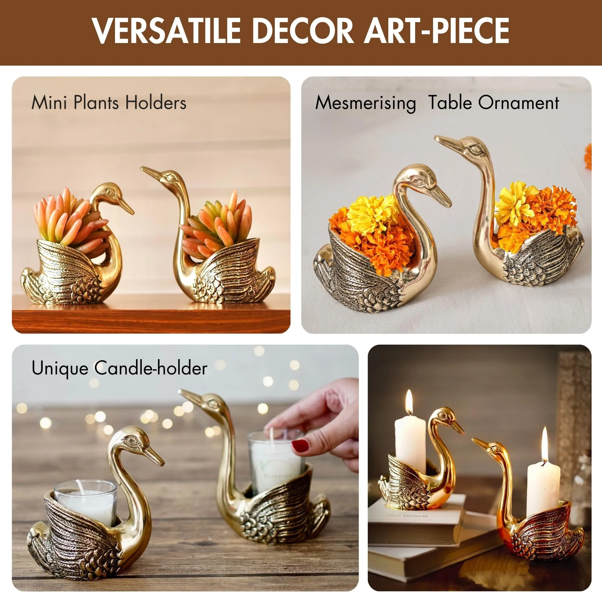 Metal Fish Aluminum Figurine Good Luck and Success Candle Holder for Home Decor Tabletop Living Room