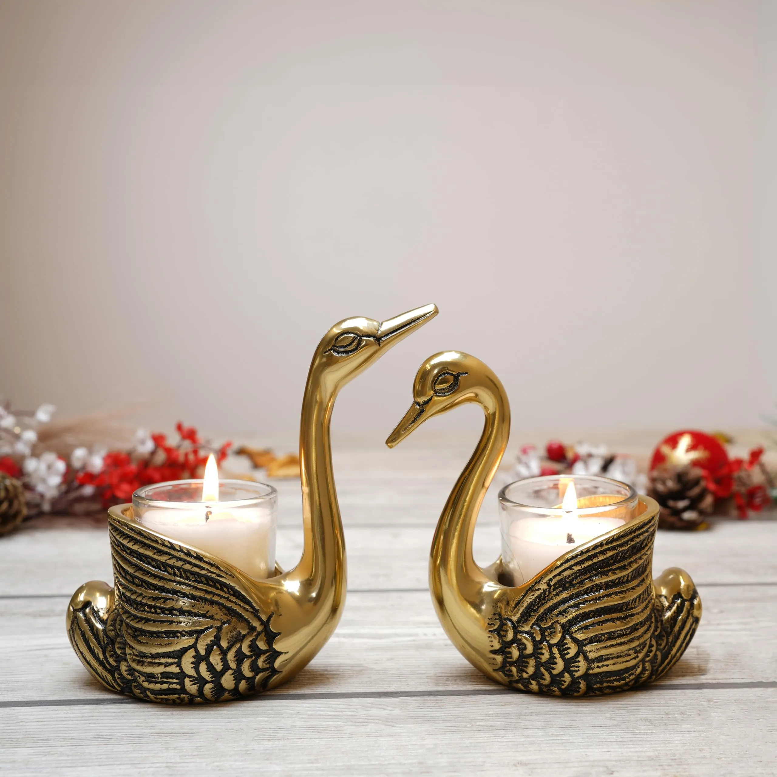 Metal Fish Aluminum Figurine Good Luck and Success Candle Holder for Home Decor Tabletop Living Room